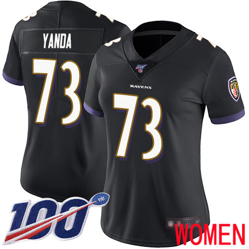 Baltimore Ravens Limited Black Women Marshal Yanda Alternate Jersey NFL Football 73 100th Season Vapor Untouchable